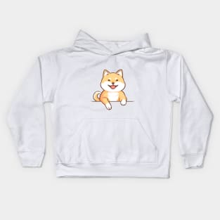 Shiba Inu Table Blue Kids Hoodie